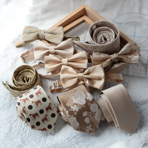 高雅百搭香槟色领结奢华高级感