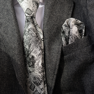 简洁黑白色手打领带复古休闲高级感西装衬衫配饰青年文艺个性礼物