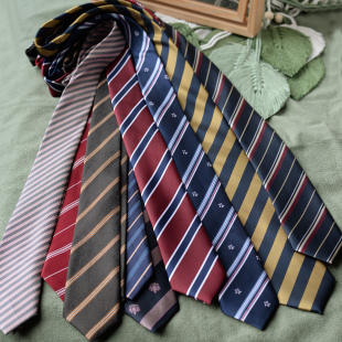 条纹领带学院风色织休闲温婉风百搭黑jk制服衬衫 女男文艺复古暗纹