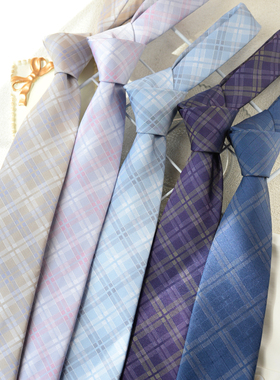 日系dk领带男士jk制服格子衬衫校服装饰女学生学院风韩版复古手打