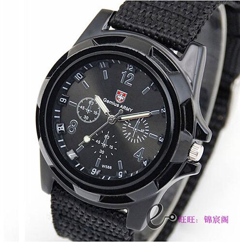 SPORT MILITARY STYLE WRIST WATCH for MEN SWISS ARMY Black
