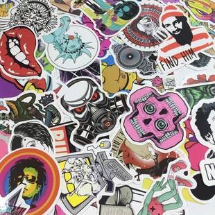 50 sheets/set Fashion cool PVC stickers for Travel Suitcase