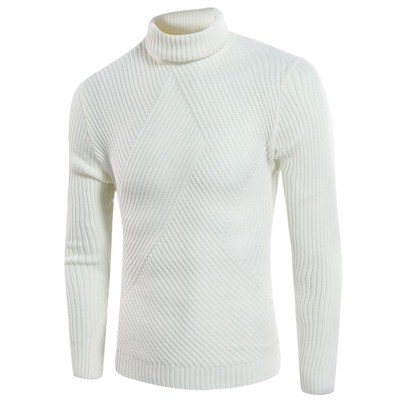 高领男毛衣纯色针织衫Men Winter Turtleneck Pullover Sweater