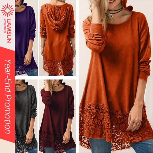 autumn women t shirts ladies long sleeve lace t-shirt  女T恤