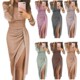 Long party sleeve Dresses Female Gown Women Evening dress女