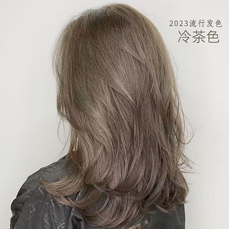 天然植物纯染发膏男士女士适用冷茶色染发剂丽缇补色染发 丽缇染