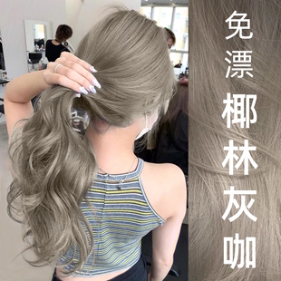 椰林灰咖色染发剂泡泡天然无刺激品牌植物纯染发膏男女士