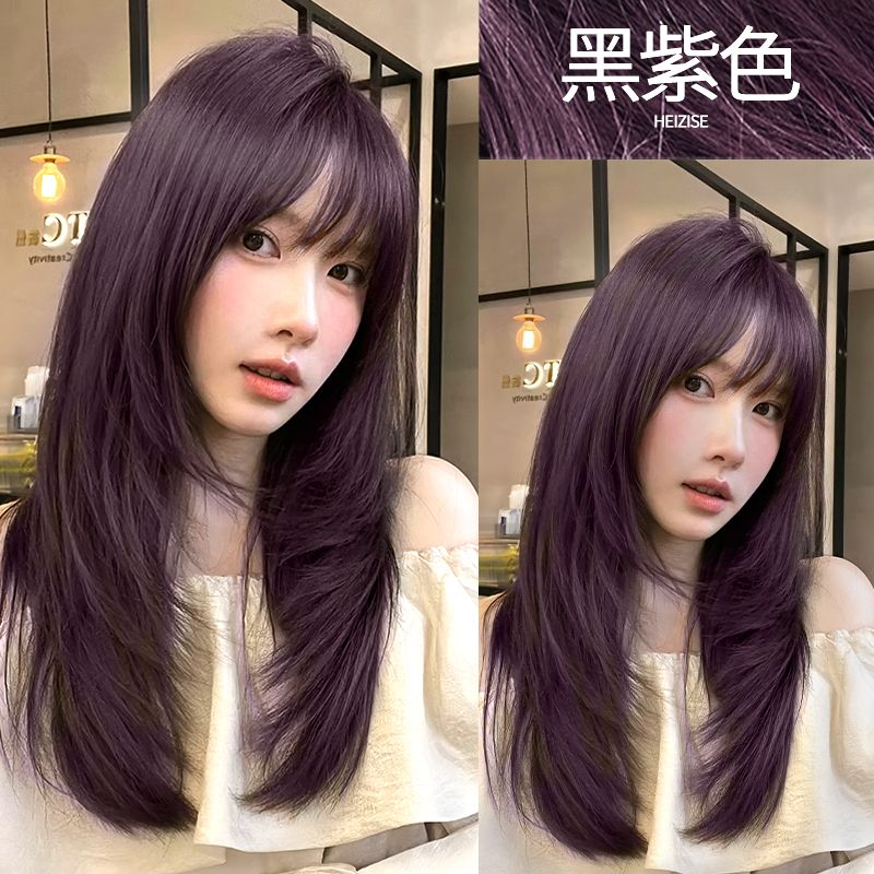 免漂黑紫色染头发纯剂膏植物天然无刺激泡泡女十大名牌正品牌官方