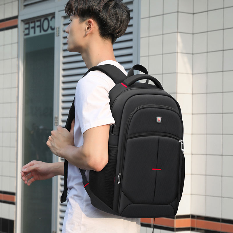 巴朗大容量休闲商务学生双肩包男