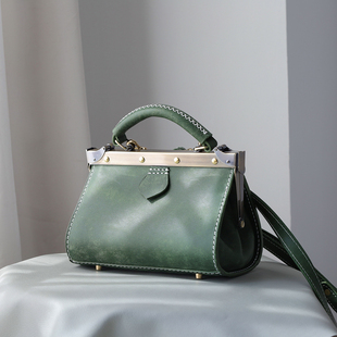 Bag 小号 ｜复古横版 手提医生包 复古绿 口金包斜挎包 Frame