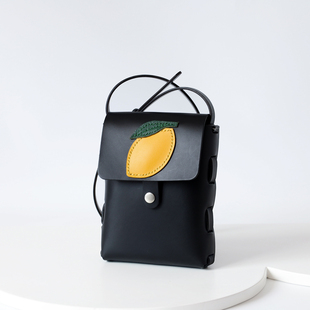 新鲜柠檬 手提包 ｜复古迷你包纯手工真皮女挎包