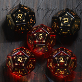 宝石骰子3件套星象行星黑曜石矿石12星座宫位色子礼物原创定制数