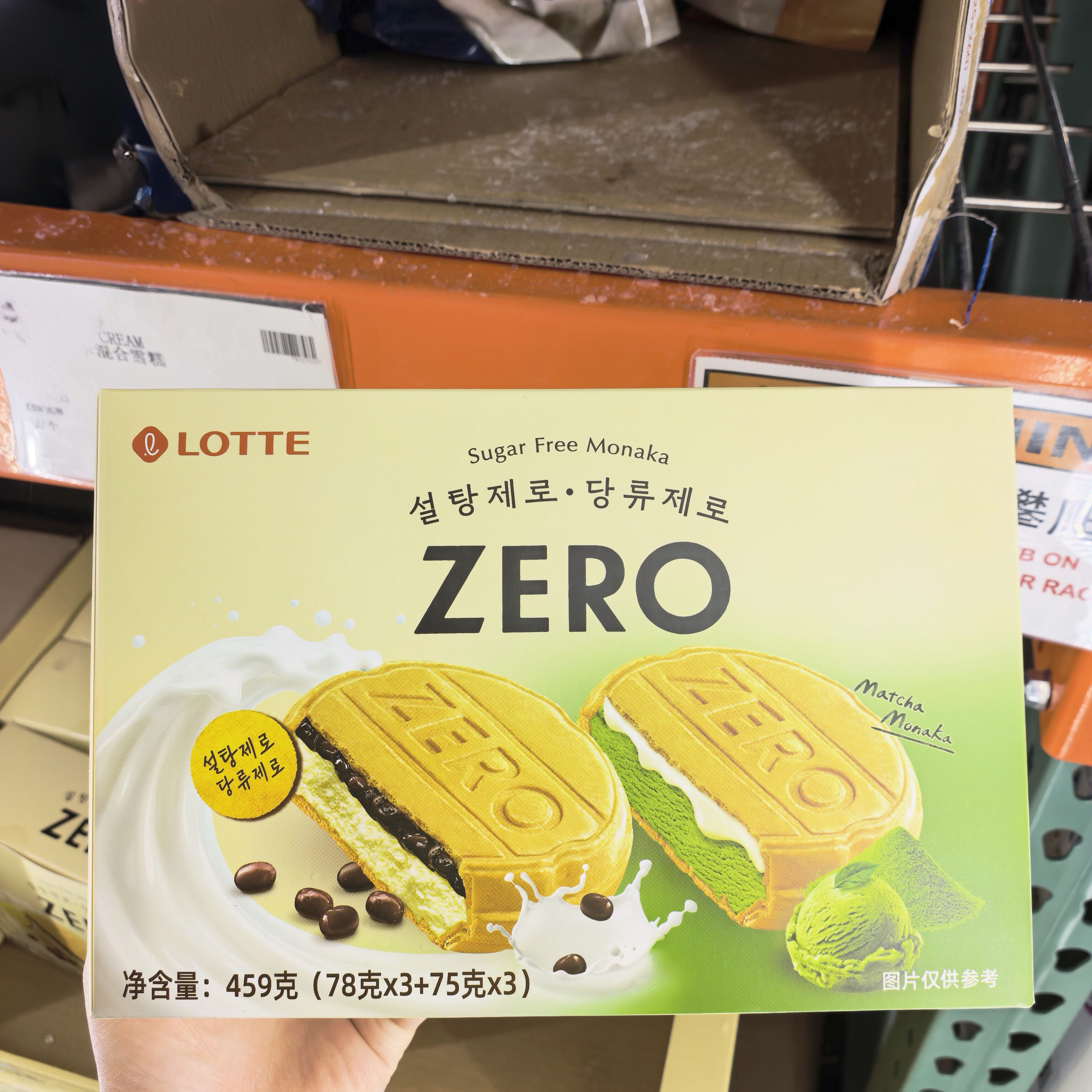 开市客代购韩国进口乐天莫纳卡雪糕冰淇淋抹茶味红豆夹心冰激凌