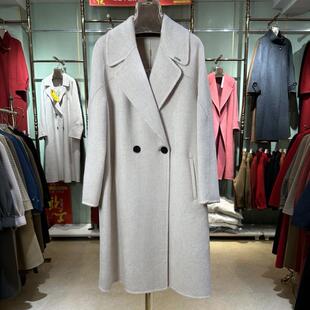 正品同款秋冬2025时尚休闲长款绵羊毛双面羊绒大衣外套女GR070