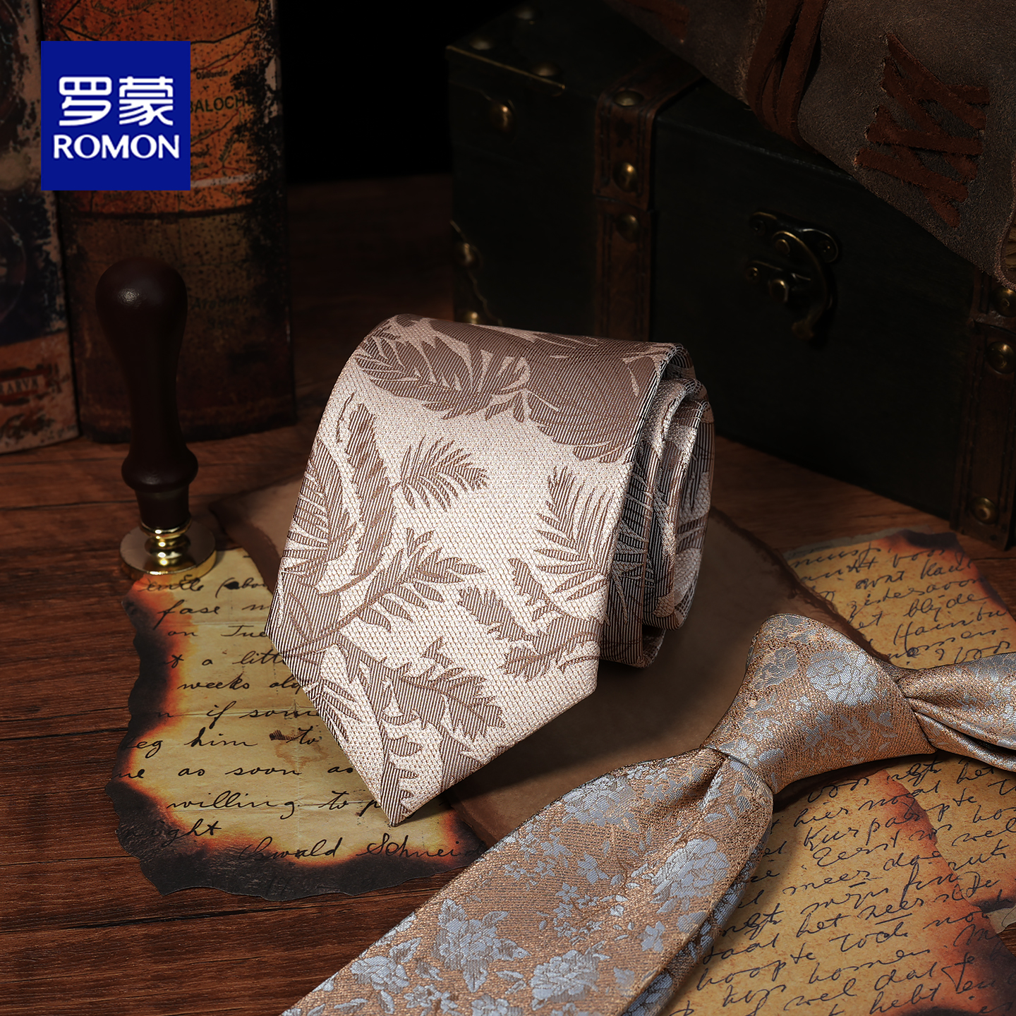 复古美式花纹领带宽版8cm