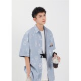 休闲男女装新品精品港风中性风衬衫714-2-C28-p53，男装衬衫，星座1404-2