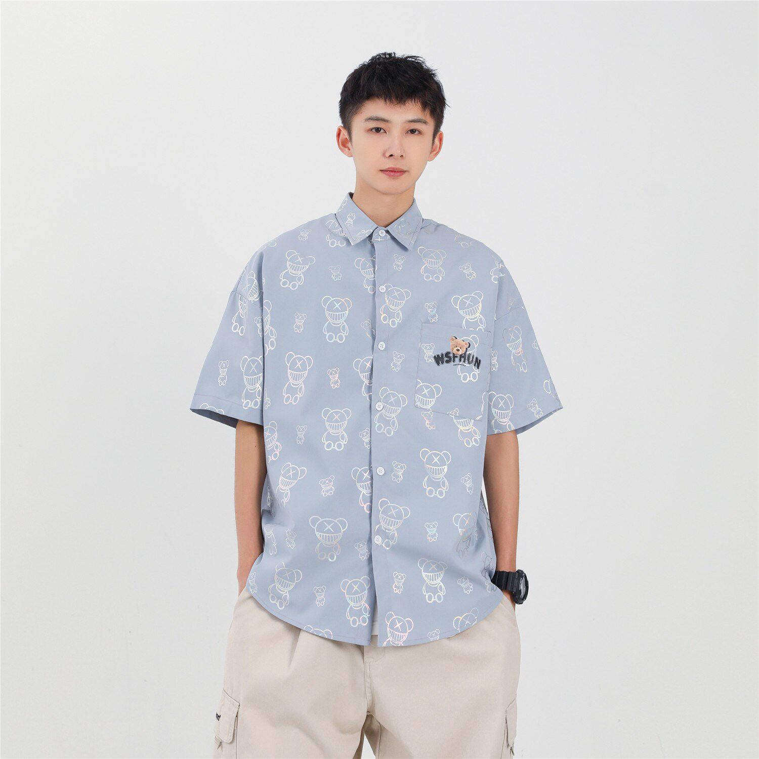 休闲男女装新品精品港风衬衣中性风衬衫714-2-C28-p53,男装衬衫,星座1404-2