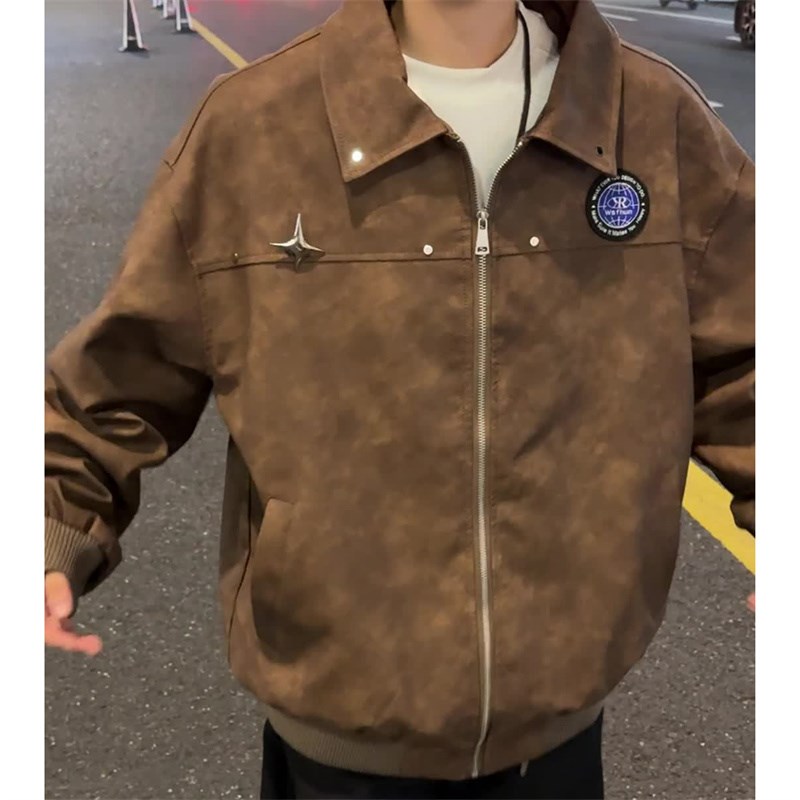 休闲男装新品港风c冲锋衣多巴胺穿高档皮衣1404-2-7890-p85,男装夹克,星座1404-2