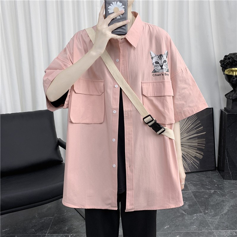 K男情侣女长短立体袋衬衫纯714-1-C15-P58短袖53元b件,男装衬衫,星座1404-2