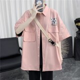 K男情侣女长短立体袋衬衫纯714-1-C15-P58短袖53元b件，男装衬衫，星座1404-2