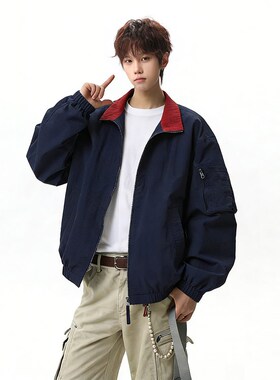 复古外套夹克情侣 百搭潮男青少年1404-1-998860-p65