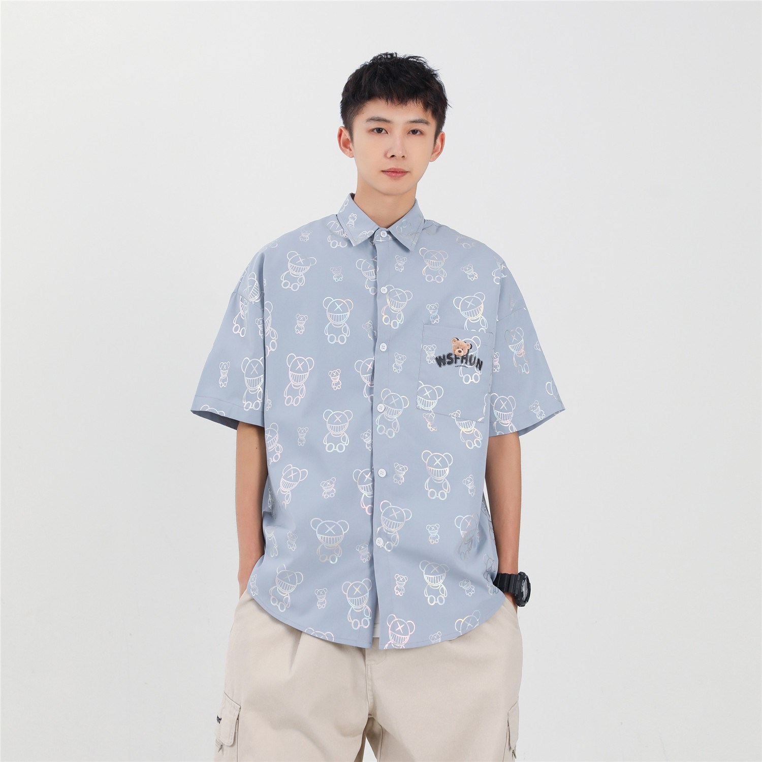 休闲男女装新品精品港风中性风衬衫714-2-C28-p53,男装衬衫,星座1404-2
