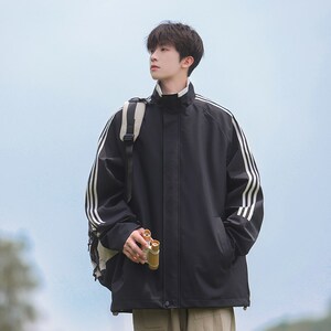 1404-2-96107-P65春秋 纯色时尚夹克 精致做工精细图片