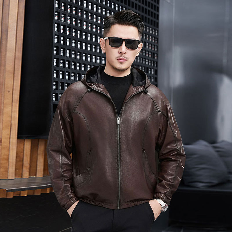 高品质休闲真皮外套植鞣羊皮皮衣