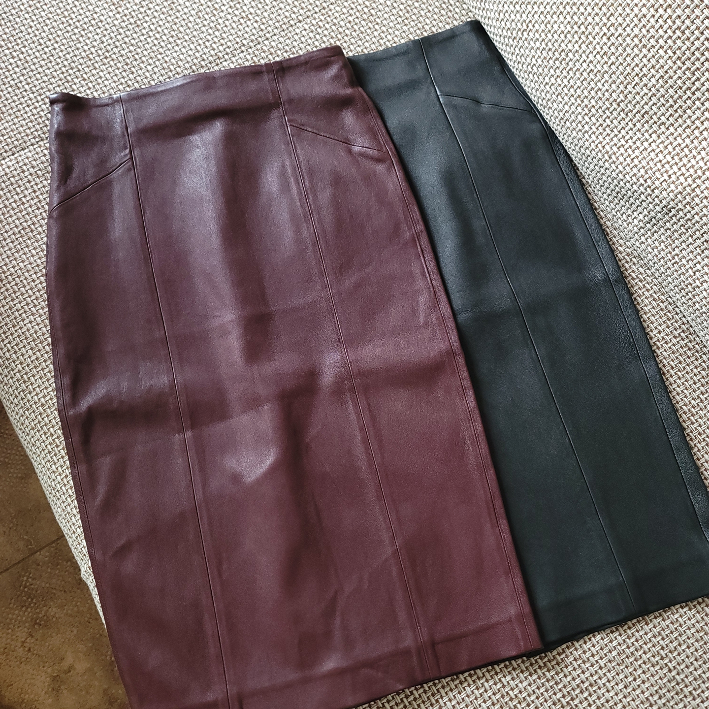 通勤优雅紧身皮裙高腰中裙修身包臀真皮裙子弹力羊皮过膝半身裙女