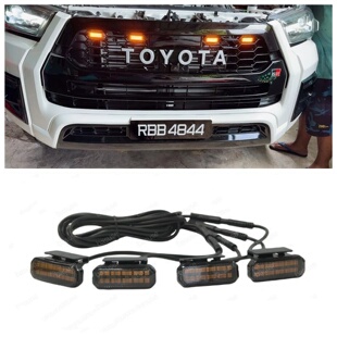 专用于Hilux rogue GR小黄灯海拉克斯前脸格栅改装中网led日行灯