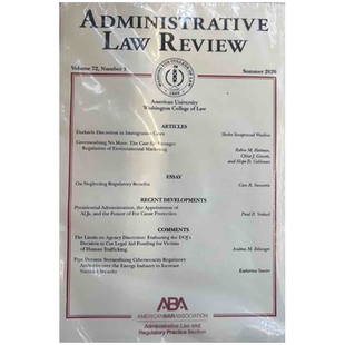 【单期可选】Administrative Law Review 2019/2020年刊 英文法律评论研究