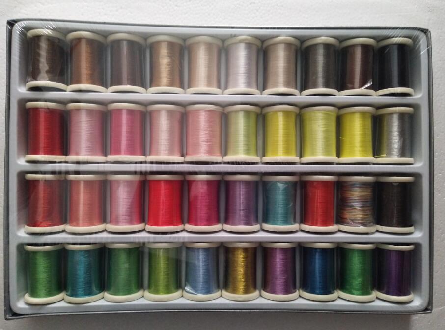 缝纫机电脑绣花机 绣花线 DIY绣线盒装 40色绣花线套装120D