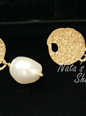 Natalia系列 原创设计 925银 巴洛克珍珠耳环