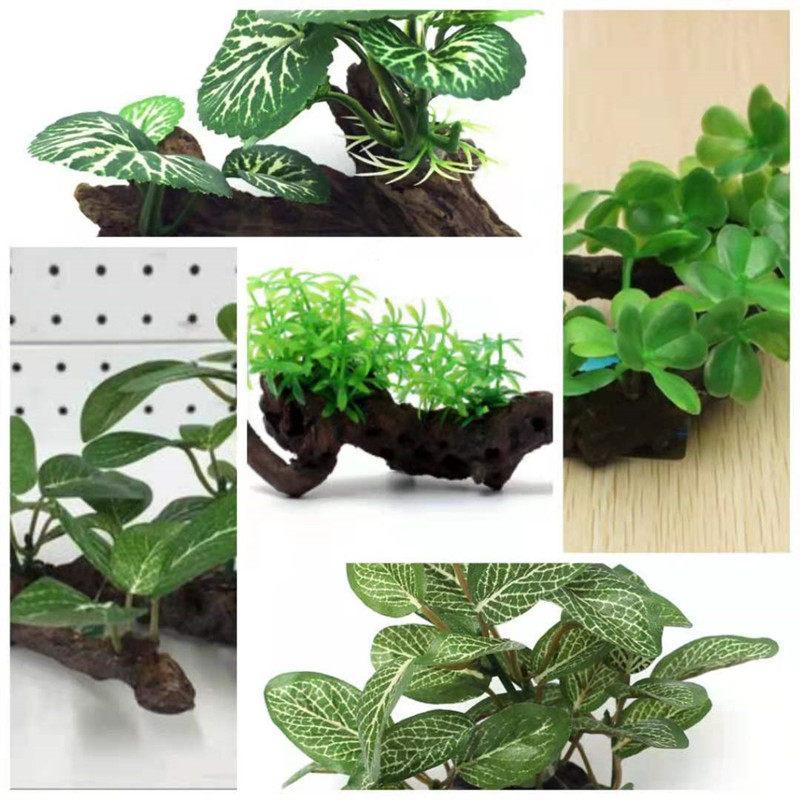 仿真水草龟缸布景植物水族箱鱼缸造景装饰品树脂假水草人造沉木包