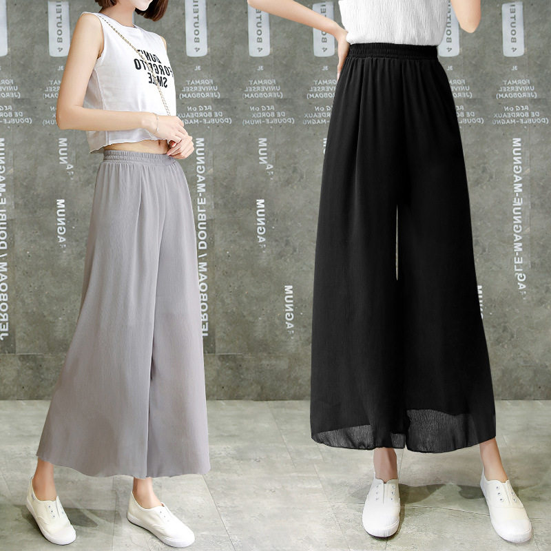 Chiffon Easy Wide leg pants black Paige Straight Nine points leisure time trousers Seventh summer Thin sectionin the Women's clothing/Boutique , Pants , Casual pants  category - from Buy2taobao.com to provide professional Taobao agent buy service