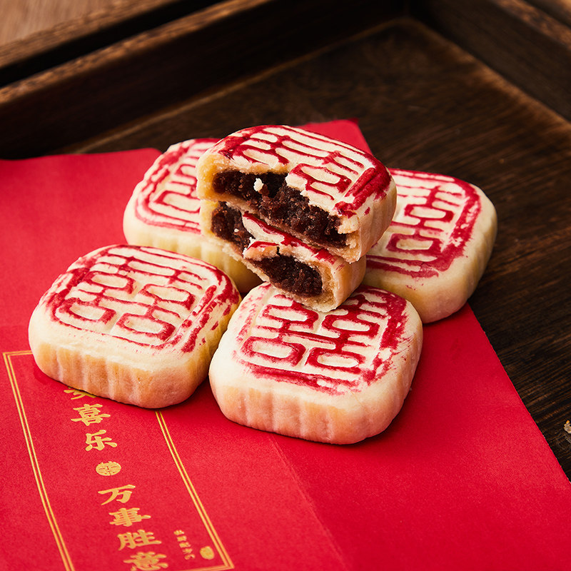 订婚喜饼糕点结婚专用摆台摆盘点心传统中式甜品宝宝生日老式喜饼
