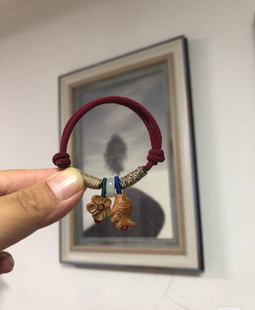 老桃木桃篮锦鲤上岸红绳手链手串平安顺遂本命年红绳成人孩子学生