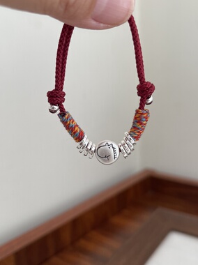 「盘缠小马」999足银手链红绳本命年男女手工编织配饰新中式饰品