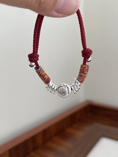 「盘缠小马」999足银手链红绳本命年男女手工编织配饰新中式饰品