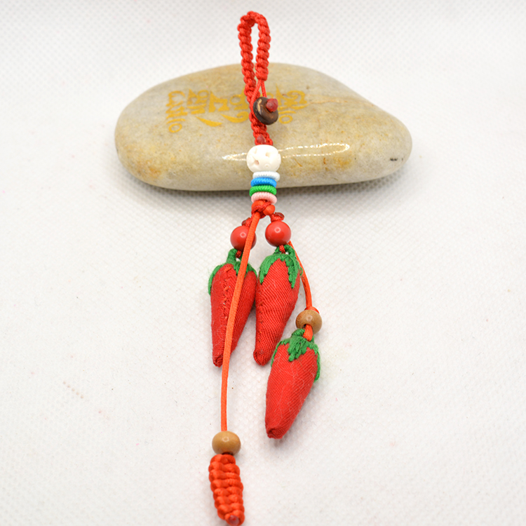 成人孩子孕妇朱砂钥匙扣手机挂件小辣椒朱砂包纯手工缝制可定制