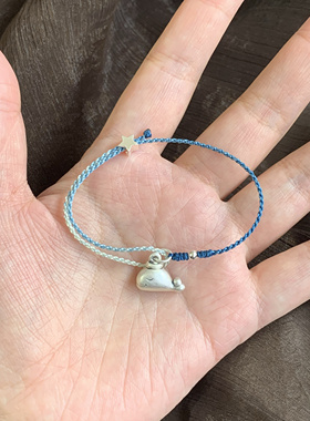 小红书同款极细s925纯银手绳五角星鲸鱼新中式简约百搭精致首饰礼