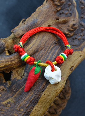 宝宝朱砂包辣椒手链防惊吓