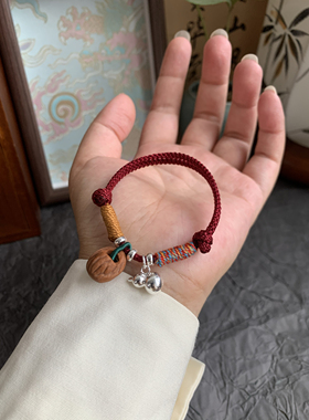 「锁平安」实心足银999纯银葫芦胖福桃篮儿童孕妇朱砂压惊护身