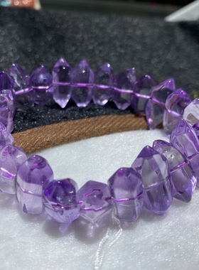 天然水晶紫水晶手链随形双尖女款时尚饰品礼物一物一图