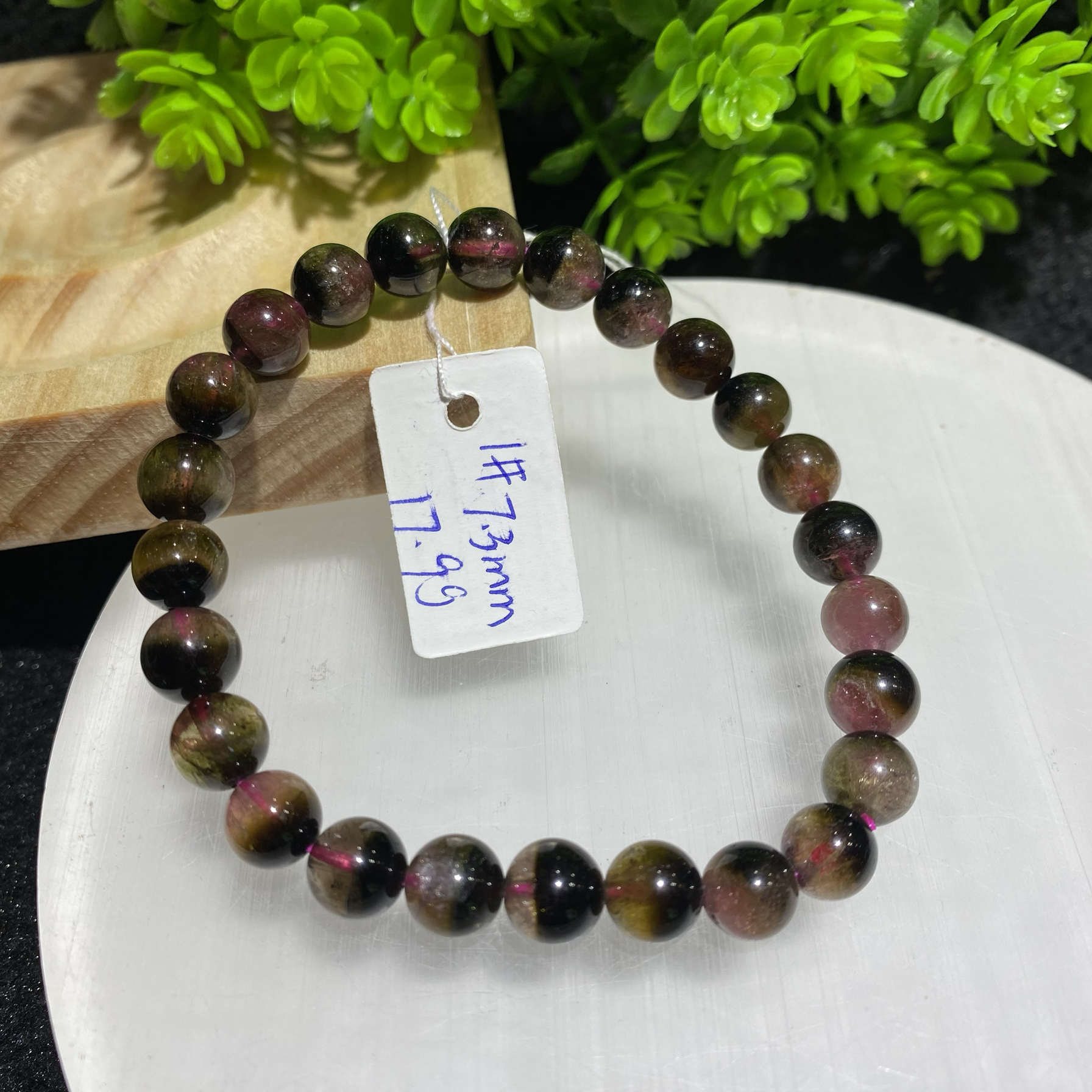 天然西瓜碧玺水晶手链女款彩碧玺小颗粒 新款礼品