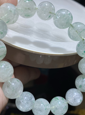 天然水晶手链绿云母绿草莓晶云母片绿水晶男女款饰品手串特价啦