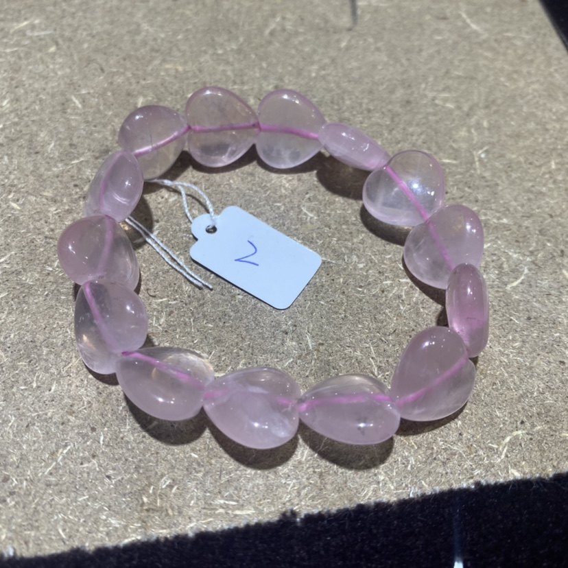 天然粉水晶爱心心形手串时尚小清新手链女款带黑点微瑕疵