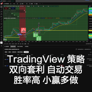 TradingView策略数字双向策略主流新B小胜多做 量化自动 信号提醒