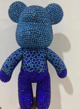 蓝色摆件小熊玩偶贴钻熊暴力熊