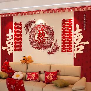 结婚新房客厅沙发背景高级氛围感婚房布置婚礼创意装饰床头装饰